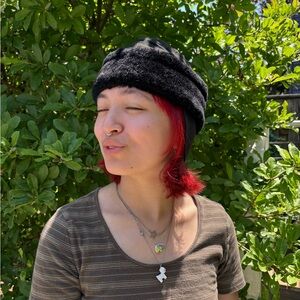 Black Faux Fur Beanie - Women Accessories